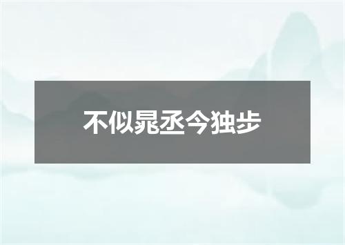 不似晁丞今独步