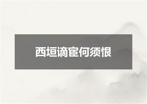 西垣谪宦何须恨