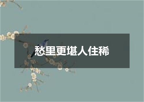 愁里更堪人住稀