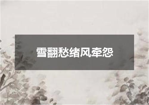 雪翻愁绪风牵怨