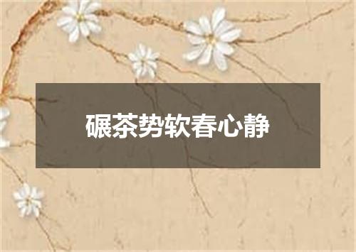 碾茶势软春心静