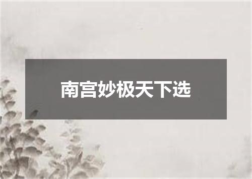 南宫妙极天下选