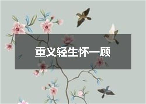 重义轻生怀一顾