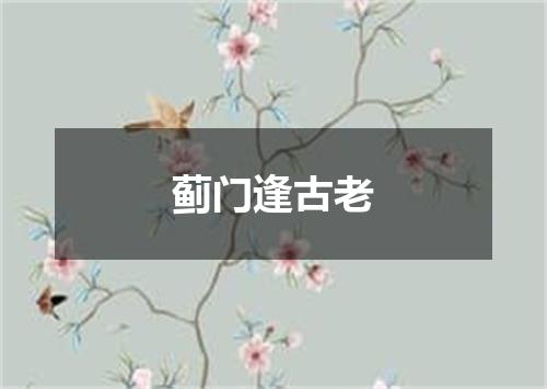 蓟门逢古老