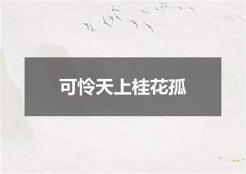 可怜天上桂花孤