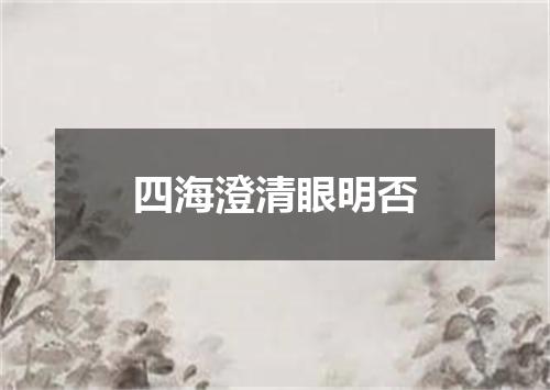 四海澄清眼明否