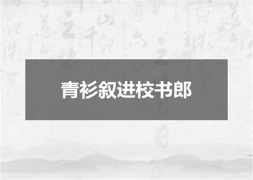 青衫叙进校书郎