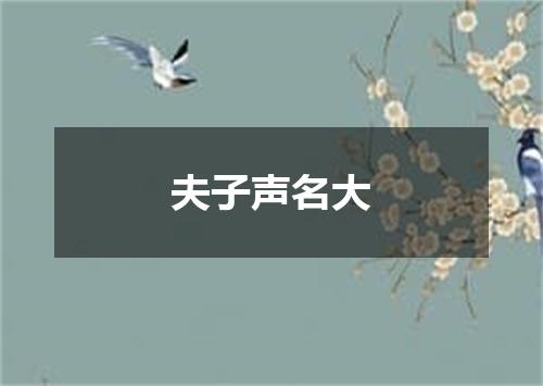 夫子声名大