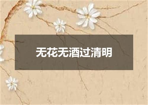 无花无酒过清明