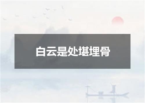 白云是处堪埋骨