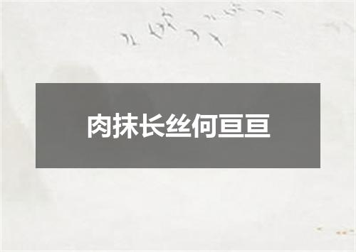 肉抹长丝何亘亘