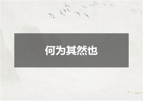 何为其然也