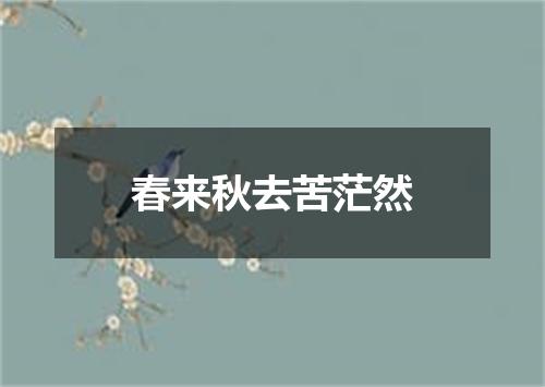 春来秋去苦茫然