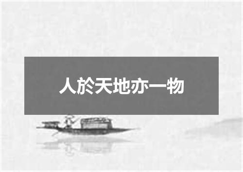 人於天地亦一物