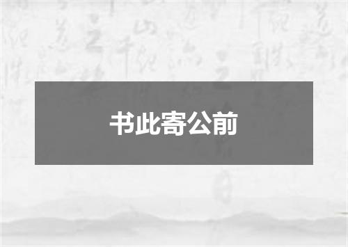 书此寄公前