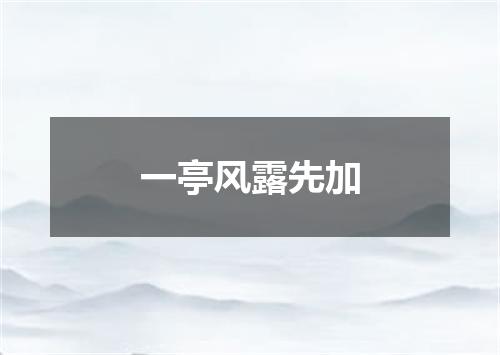 一亭风露先加