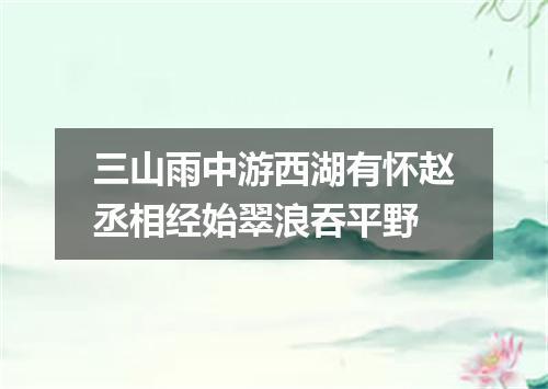 三山雨中游西湖有怀赵丞相经始翠浪吞平野