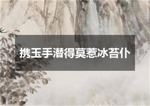 携玉手潜得莫惹冰苔仆