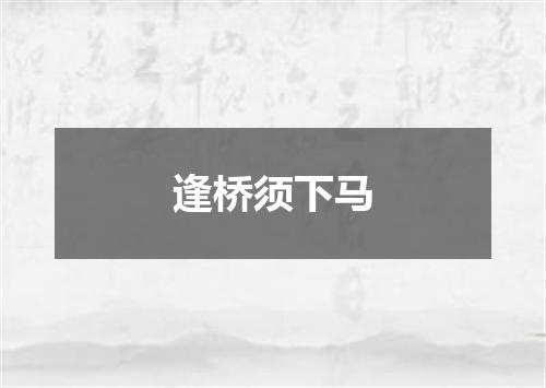 逢桥须下马