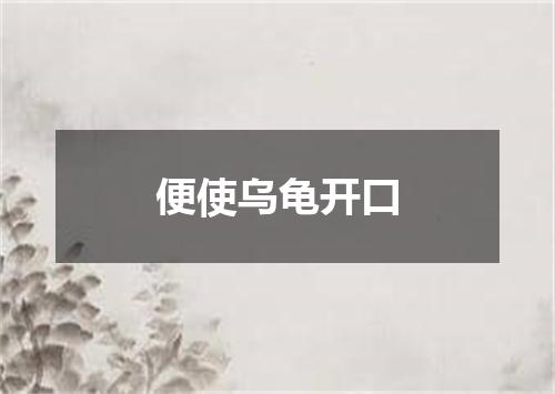 便使乌龟开口