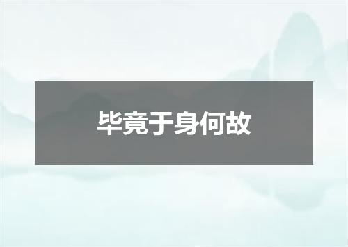 毕竟于身何故
