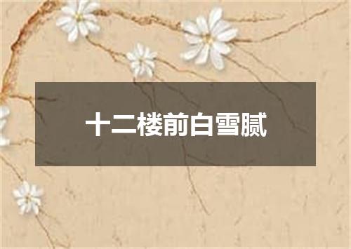 十二楼前白雪腻