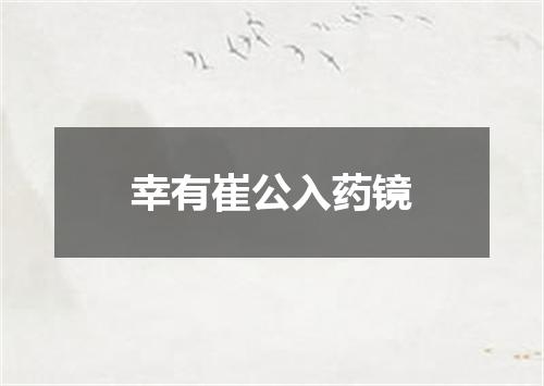 幸有崔公入药镜