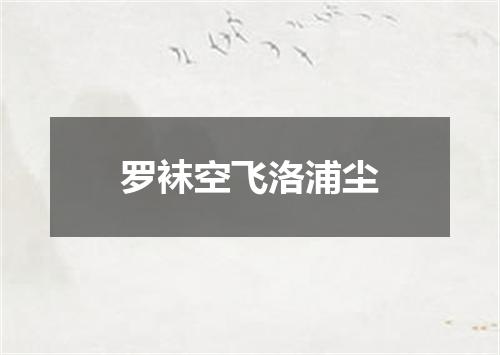 罗袜空飞洛浦尘