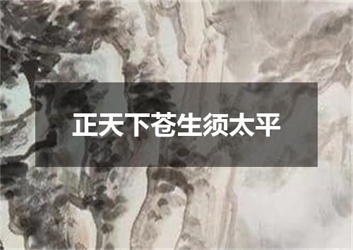 正天下苍生须太平