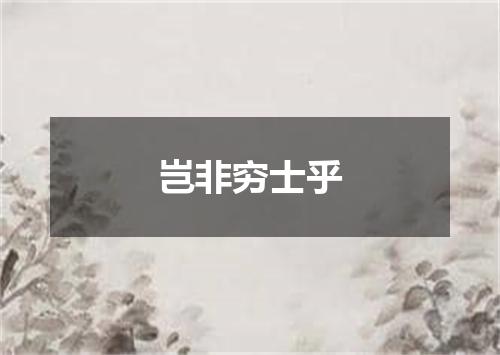 岂非穷士乎