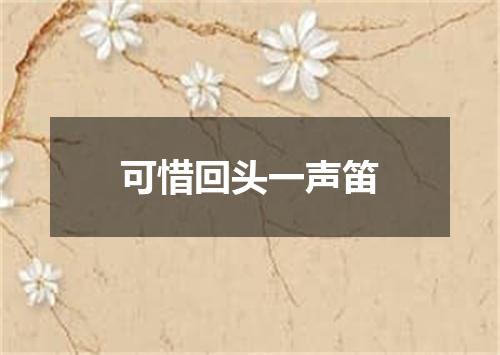 可惜回头一声笛