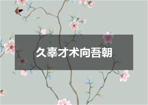 久辜才术向吾朝