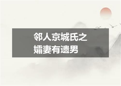 邻人京城氏之孀妻有遗男