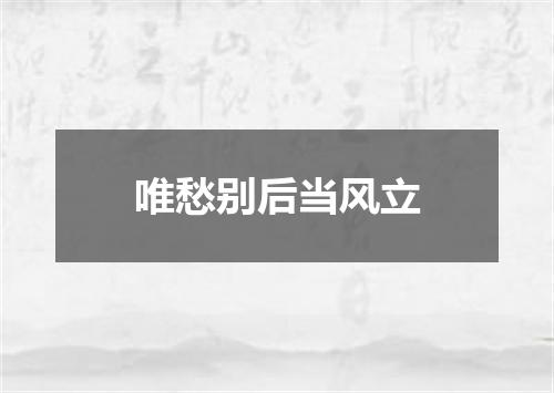 唯愁别后当风立