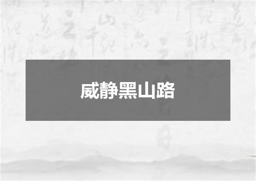 威静黑山路