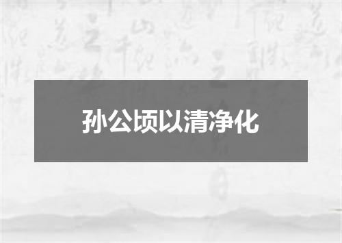 孙公顷以清净化