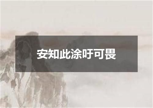 安知此涂吁可畏