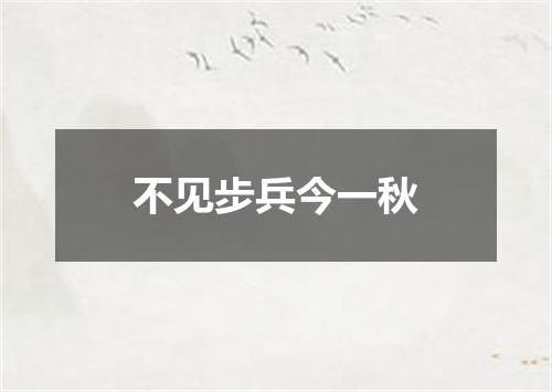 不见步兵今一秋