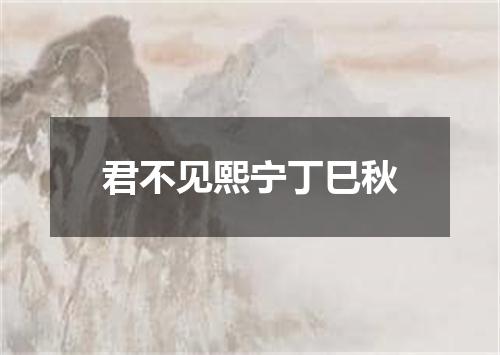 君不见熙宁丁巳秋