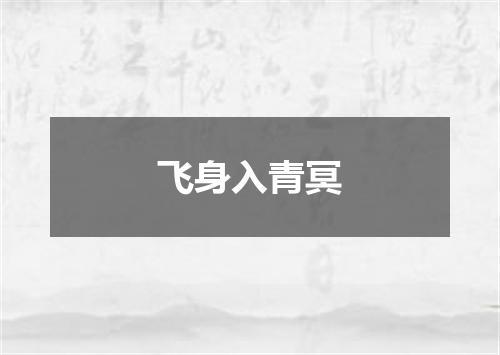 飞身入青冥