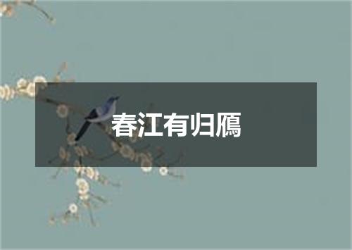 春江有归鴈