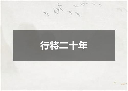 行将二十年