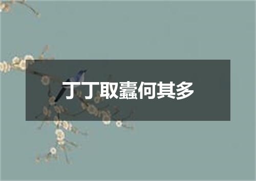 丁丁取蠹何其多