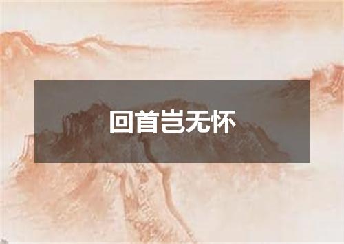 回首岂无怀