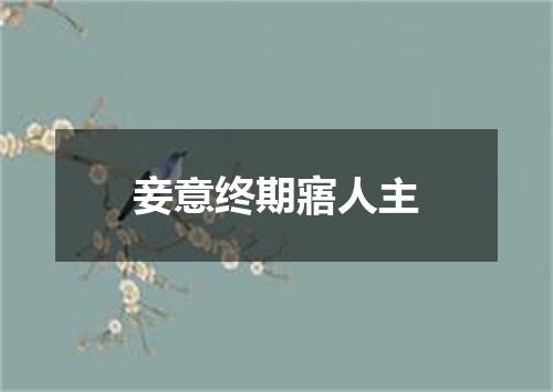 妾意终期寤人主
