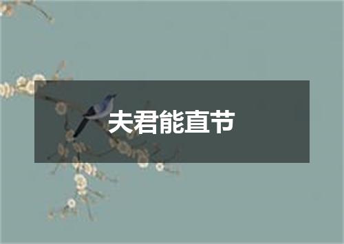 夫君能直节