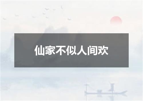 仙家不似人间欢