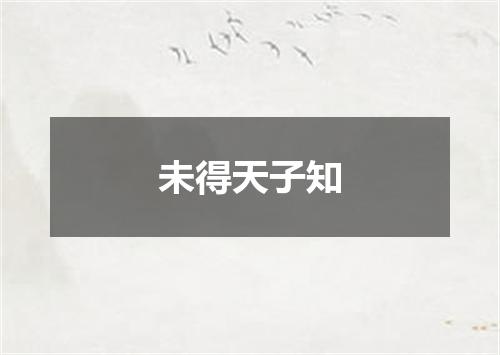 未得天子知