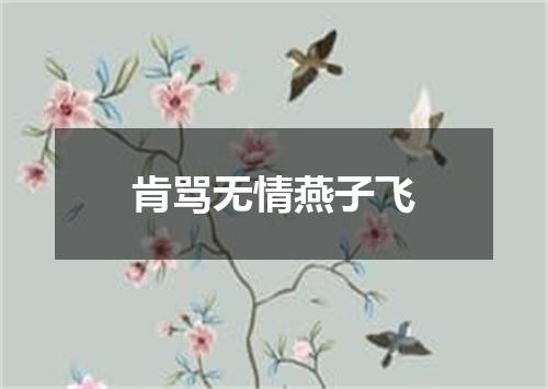 肯骂无情燕子飞