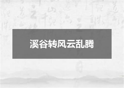 溪谷转风云乱腾
